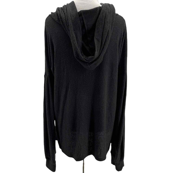 PST by Project Social T Wren Cozy Rib Hoodie Pullover XS/Extra Small Black NWT - Picture 5 of 8
